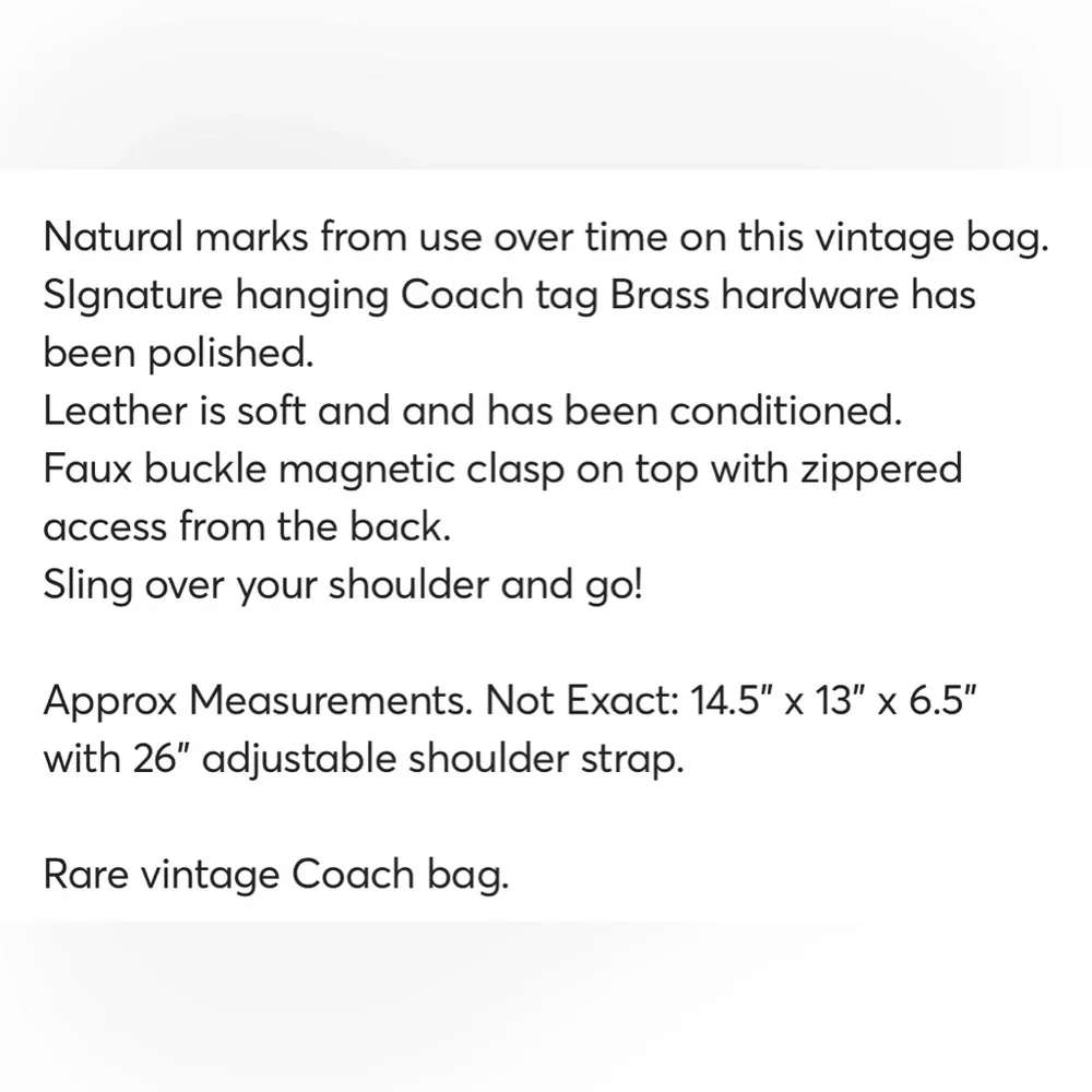 Coach 4160 Vintage Brown Sling Bag. - Picture 10 of 10
